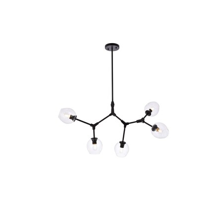Elegant Lighting Cavoli 5 Lights Black Chandelier 1712D42BK